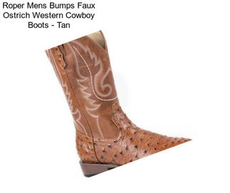 Roper Mens Bumps Faux Ostrich Western Cowboy Boots - Tan
