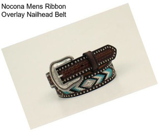 Nocona Mens Ribbon Overlay Nailhead Belt