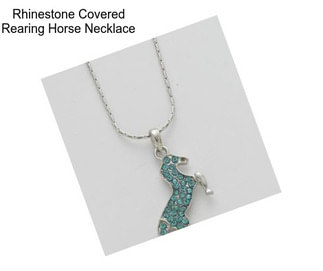 Rhinestone Covered Rearing Horse Necklace