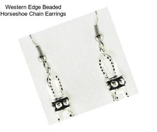 Western Edge Beaded Horseshoe Chain Earrings