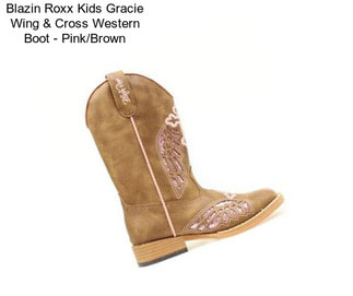 Blazin Roxx Kids Gracie Wing & Cross Western Boot - Pink/Brown