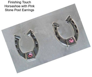 Finishing Touch Horseshoe with Pink Stone Post Earrings