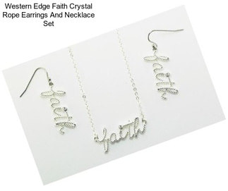 Western Edge Faith Crystal Rope Earrings And Necklace Set