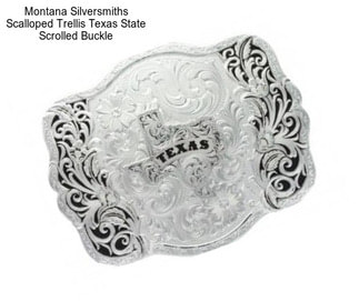 Montana Silversmiths Scalloped Trellis Texas State Scrolled Buckle