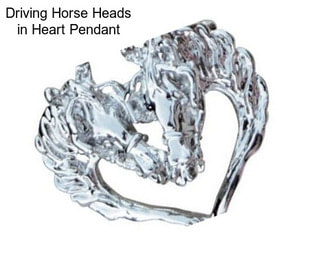 Driving Horse Heads in Heart Pendant