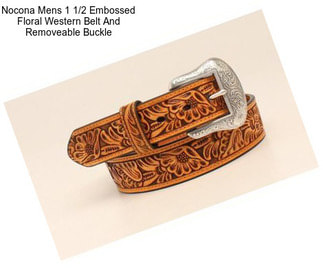 Nocona Mens 1 1/2 Embossed Floral Western Belt And Removeable Buckle