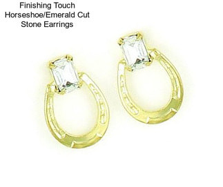 Finishing Touch Horseshoe/Emerald Cut Stone Earrings