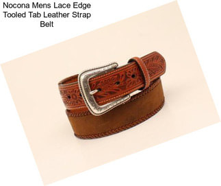 Nocona Mens Lace Edge Tooled Tab Leather Strap Belt