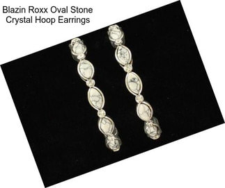 Blazin Roxx Oval Stone Crystal Hoop Earrings