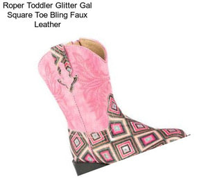 Roper Toddler Glitter Gal Square Toe Bling Faux Leather