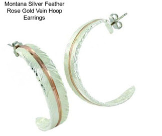 Montana Silver Feather Rose Gold Vein Hoop Earrings
