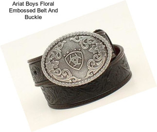 Ariat Boys Floral Embossed Belt And Buckle