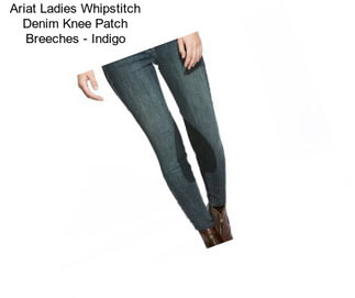 Ariat Ladies Whipstitch Denim Knee Patch Breeches - Indigo