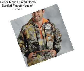 Roper Mens Printed Camo Bonded Fleece Hoodie - Brown