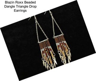 Blazin Roxx Beaded Dangle Triangle Drop Earrings