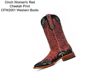 Cinch Women\'s Red Cheetah Print CFW2001 Western Boots