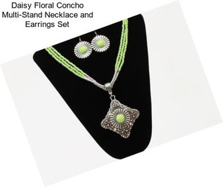 Daisy Floral Concho Multi-Stand Necklace and Earrings Set