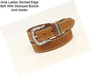 Ariat Ladies Stiched Edge Belt With Stamped Buckle And Holder