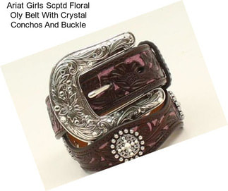 Ariat Girls Scptd Floral Oly Belt With Crystal Conchos And Buckle