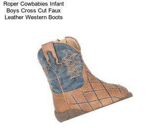 Roper Cowbabies Infant Boys Cross Cut Faux Leather Western Boots