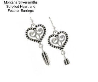 Montana Silversmiths Scrolled Heart and Feather Earrings