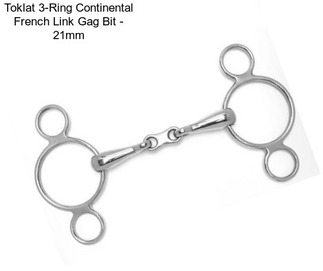 Toklat 3-Ring Continental French Link Gag Bit - 21mm