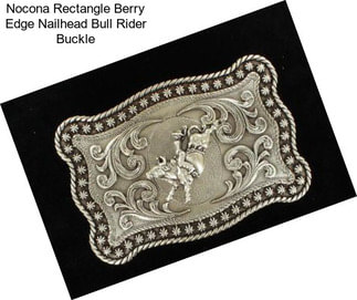 Nocona Rectangle Berry Edge Nailhead Bull Rider Buckle