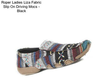 Roper Ladies Liza Fabric Slip On Driving Mocs - Black