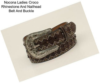 Nocona Ladies Croco Rhinestone And Nailhead Belt And Buckle
