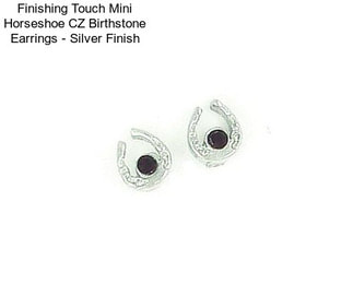 Finishing Touch Mini Horseshoe CZ Birthstone Earrings - Silver Finish