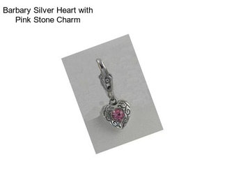 Barbary Silver Heart with Pink Stone Charm