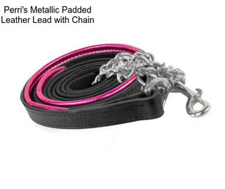 Perri\'s Metallic Padded Leather Lead with Chain