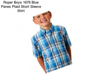 Roper Boys 1676 Blue Panes Plaid Short Sleeve Shirt