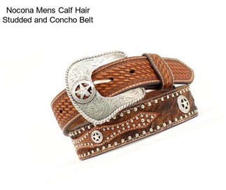 Nocona Mens Calf Hair Studded and Concho Belt