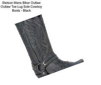 Stetson Mens Biker Outlaw Outlaw Toe Lug Sole Cowboy Boots - Black