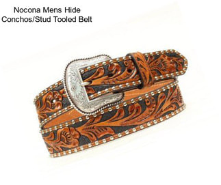 Nocona Mens Hide Conchos/Stud Tooled Belt