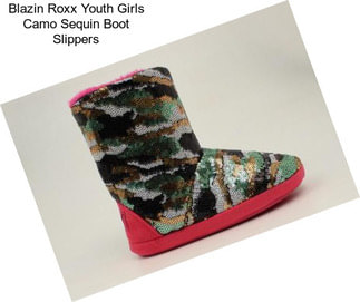 Blazin Roxx Youth Girls Camo Sequin Boot Slippers