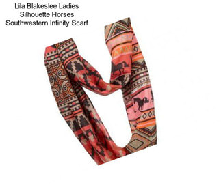 Lila Blakeslee Ladies Silhouette Horses Southwestern Infinity Scarf