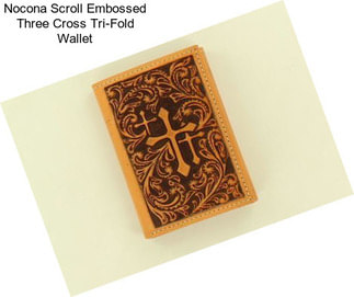 Nocona Scroll Embossed Three Cross Tri-Fold Wallet