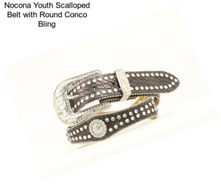 Nocona Youth Scalloped Belt with Round Conco Bling