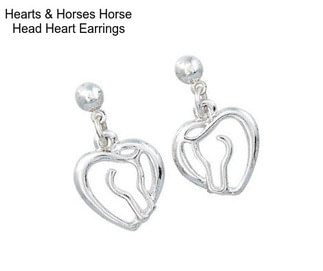 Hearts & Horses Horse Head Heart Earrings