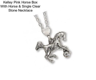 Kelley Pink Horse Box With Horse & Single Clear Stone Necklace