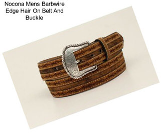 Nocona Mens Barbwire Edge Hair On Belt And Buckle