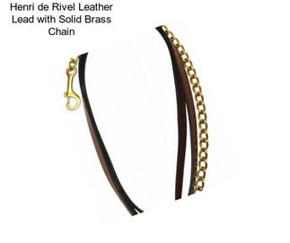 Henri de Rivel Leather Lead with Solid Brass Chain