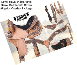 Silver Royal Pistol Annie Barrel Saddle with Brown Alligator Overlay Package