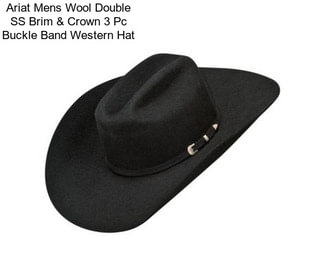 Ariat Mens Wool Double SS Brim & Crown 3 Pc Buckle Band Western Hat