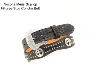 Nocona Mens Scallop Filigree Stud Concho Belt