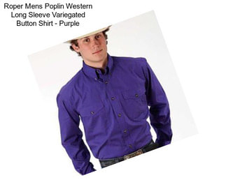 Roper Mens Poplin Western Long Sleeve Variegated Button Shirt - Purple