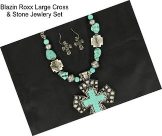 Blazin Roxx Large Cross & Stone Jewlery Set