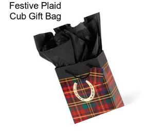 Festive Plaid Cub Gift Bag